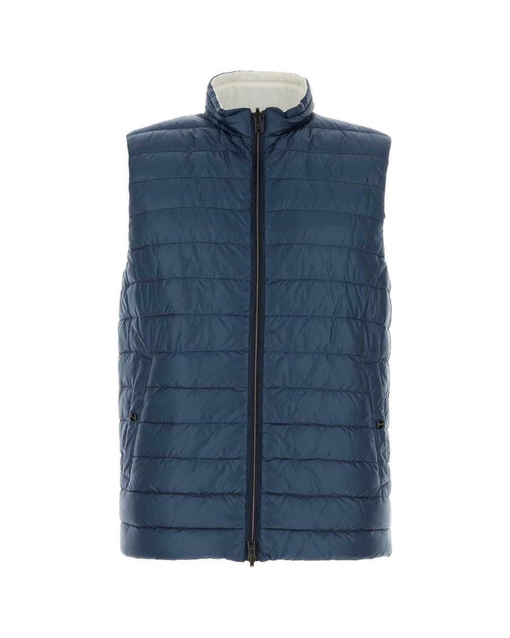 Herno Blue Nylon Reversible Down Jacket for men