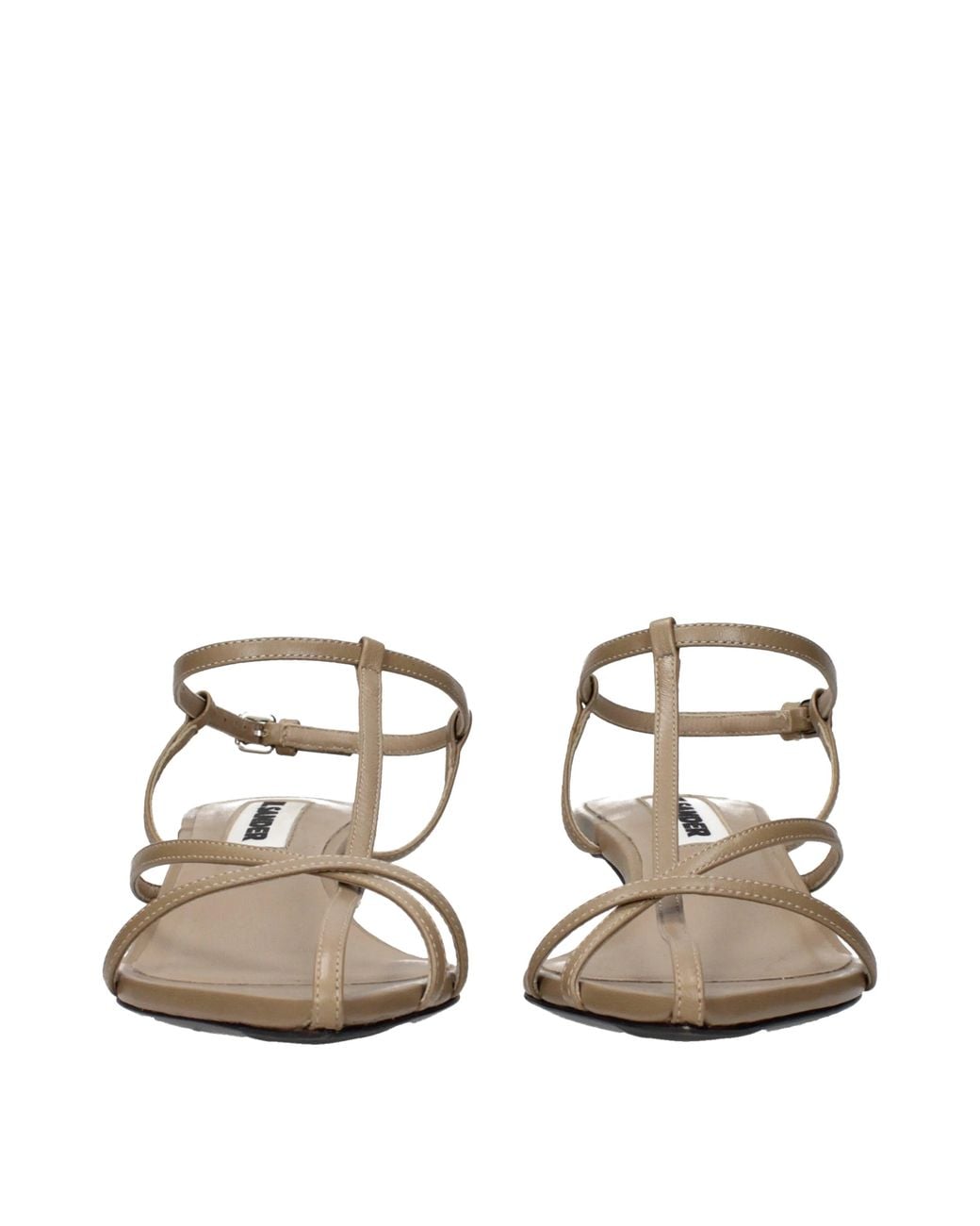 Jil Sander Metallic Sandals Of Or Silk