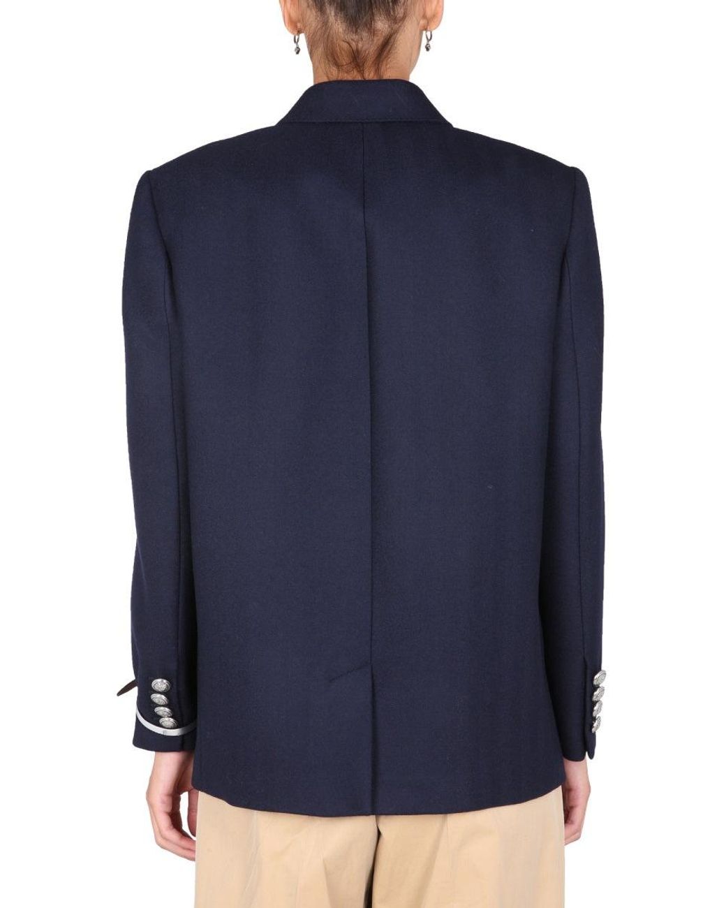 McQueen Blue Double-Breasted Jacket