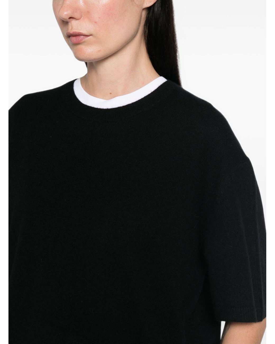 Soft Goat Black Cashmere T Shirt