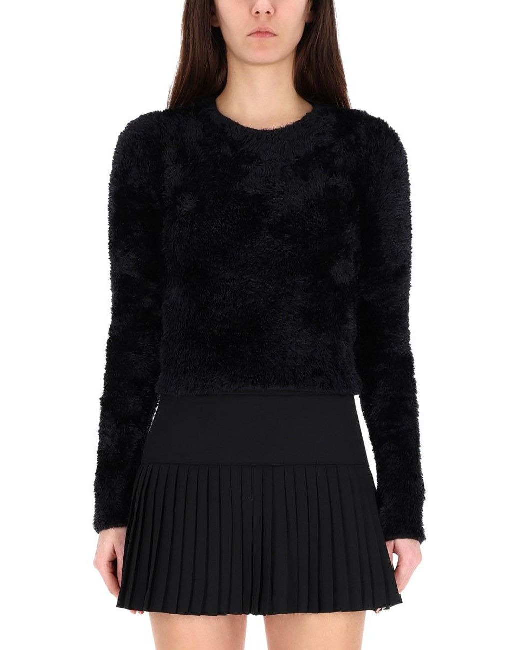 MARINE SERRE Black Wild Fluffy Jersey Polyamide Jumpers