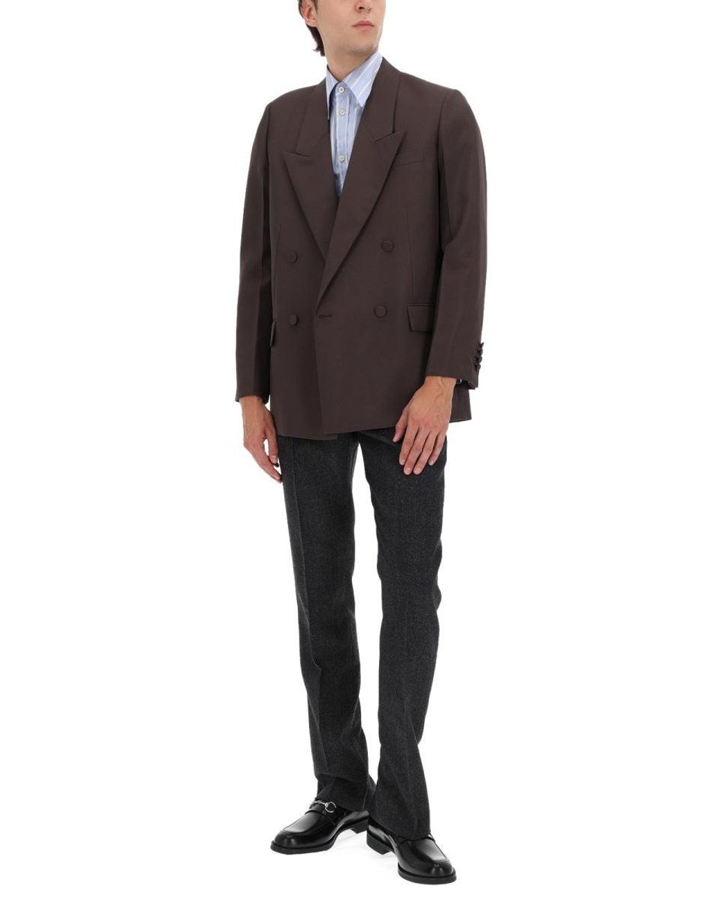 Gucci Brown Double-Breasted Jacket for men