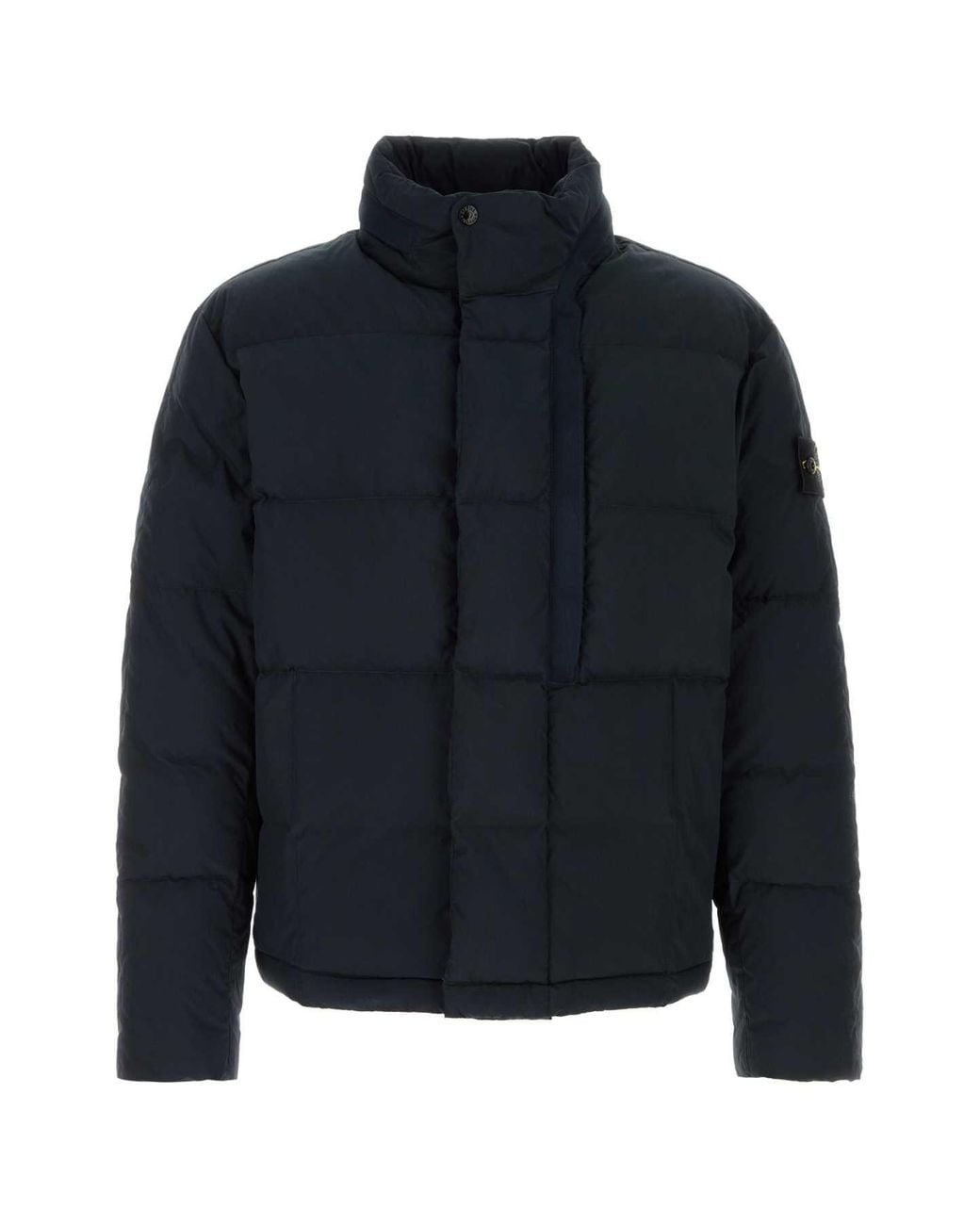 Stone Island Blue Quilted Hooded Jacket for men