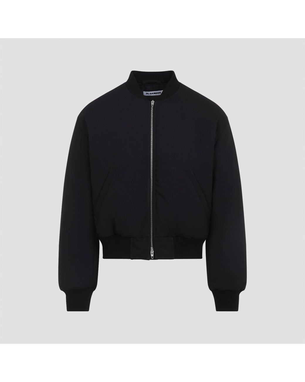 Jil Sander Black Cropped Bomber Jacket