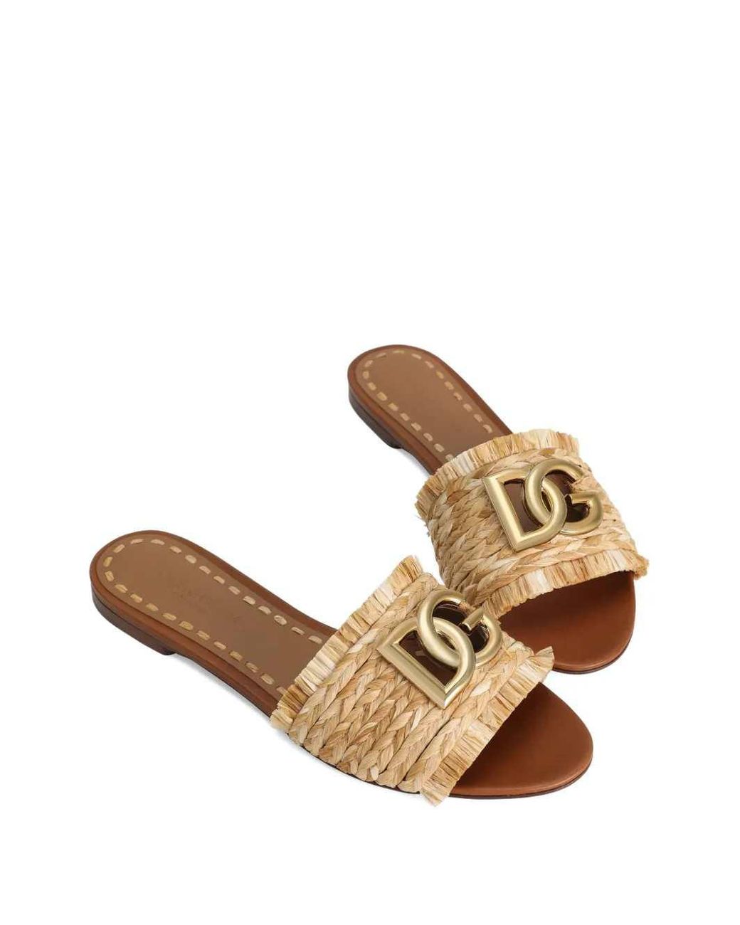 Dolce & Gabbana Natural Geflochtene Sandalen