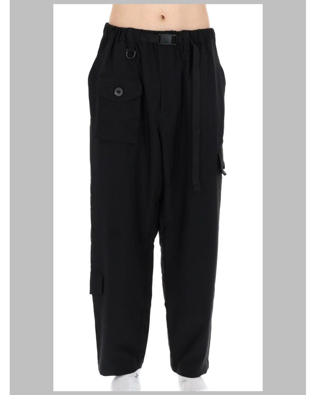 Y-3 Black Mini Print Trousers for men