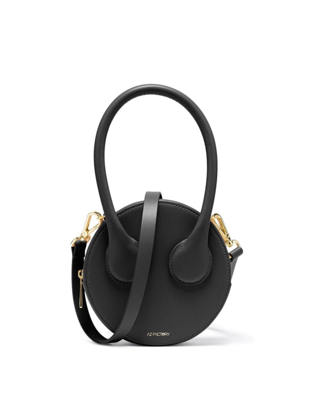 Az Factory By Ester Manas Black Round Leather Mini Bag