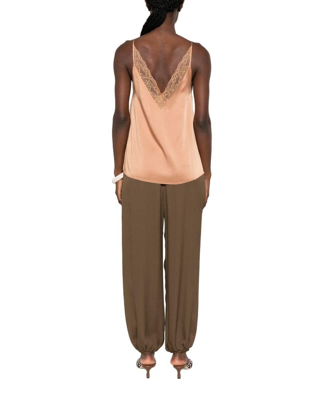 Forte_forte Natural Lace Detail V-Necked Top