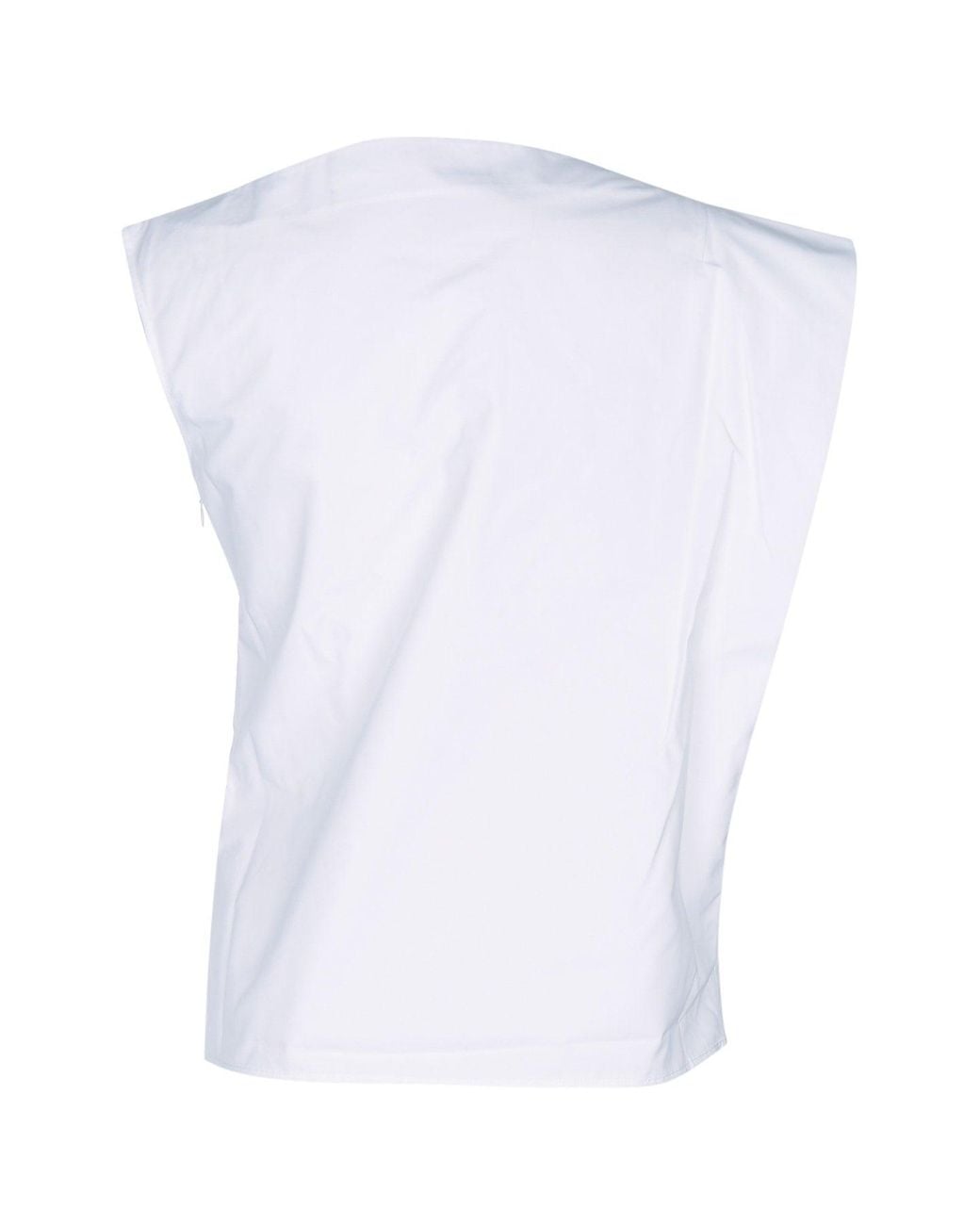 Jacquemus White Draped High-Waist Top