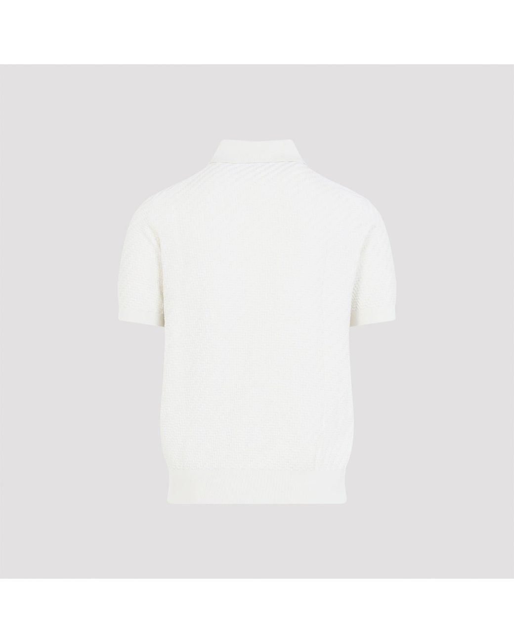 Brioni White Cotton And Silk Polo