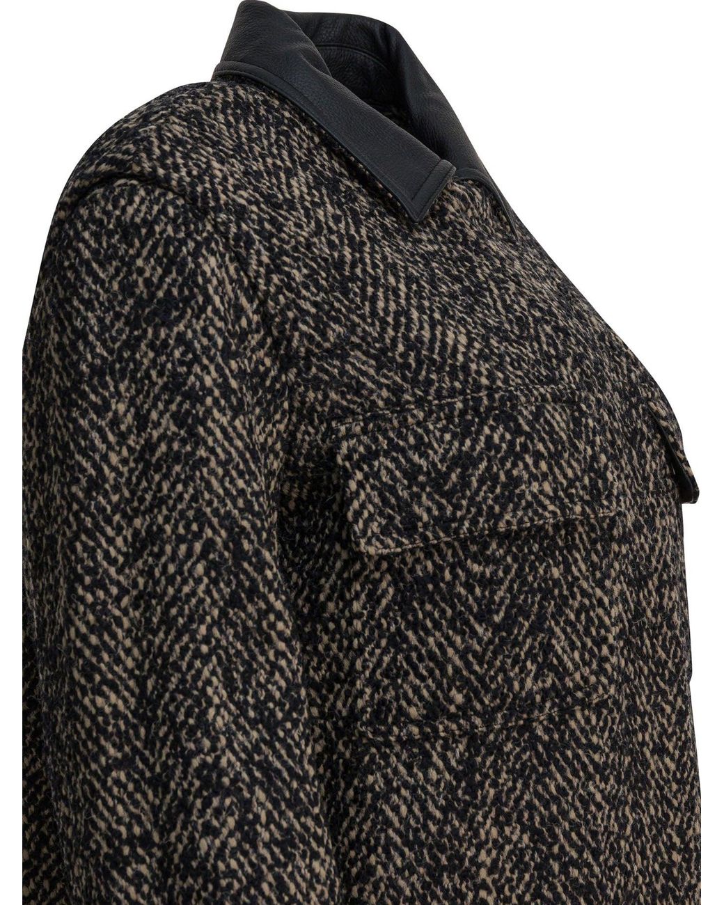 Max Mara Tweed Wollen Jas in het Black