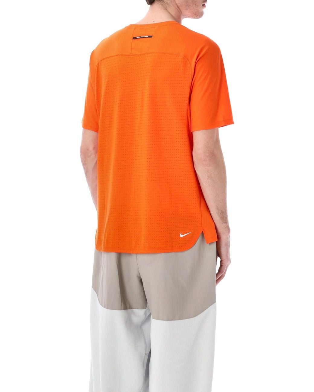 Nike Orange Acg Solar Chase Trail Running T-Shirt for men