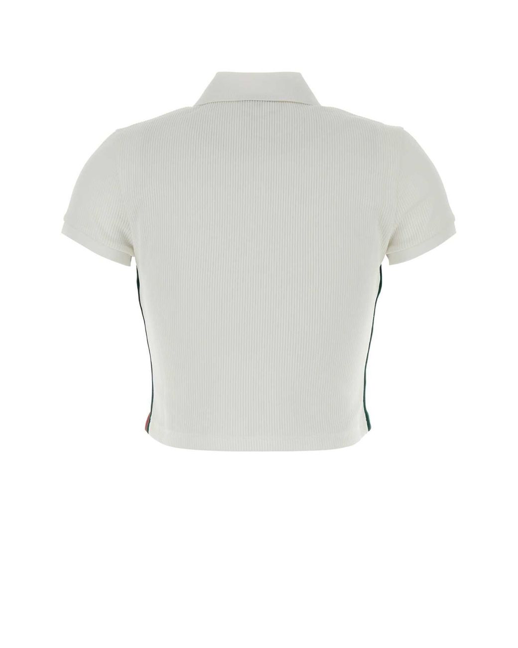 Gucci Gray Ribbed Cotton Jersey Polo Shirt With Web