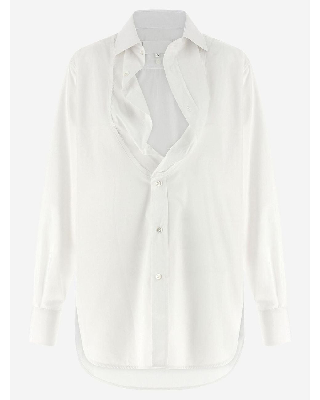Maison Margiela White Cotton Shirt With Tucked