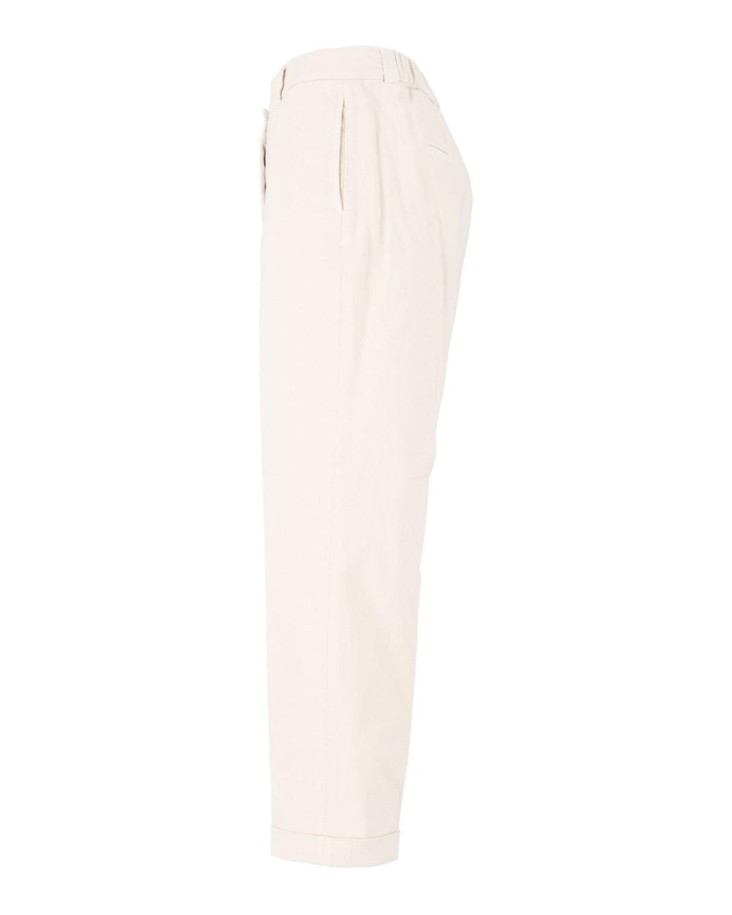 Peserico White Cropped Minimalist Tailored Cropped Pants