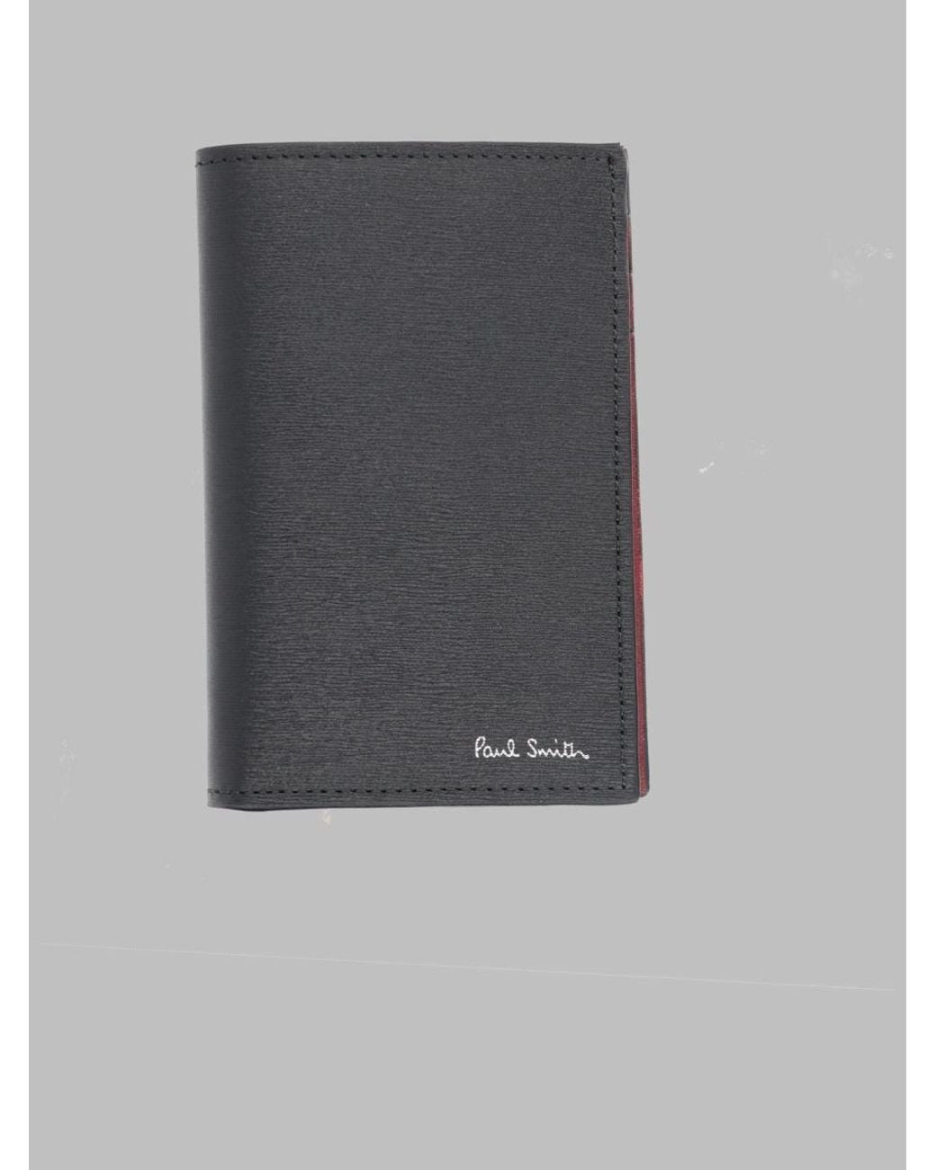 Paul Smith Gray Bi-Fold Leather Wallet Cow & Purses for men