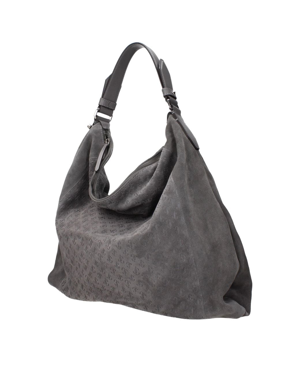 Jimmy Choo Gray Shoulder Bags Anna Chamois/Storm