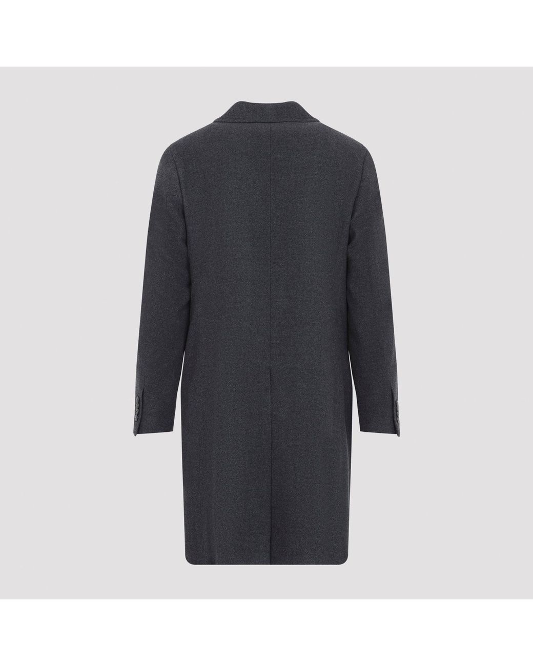 Canali Blue Wool Single-Breasted Overcoat for men