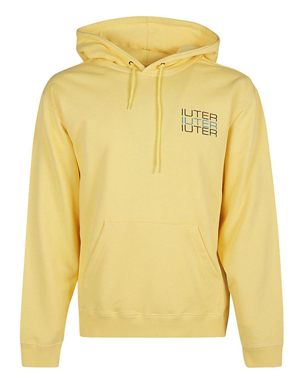 Iuter Yellow Printed Cotton Hoodie for men