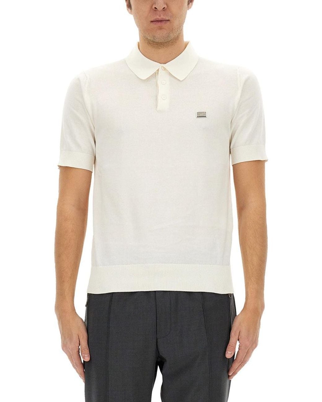 Dolce & Gabbana White Polo With Logo