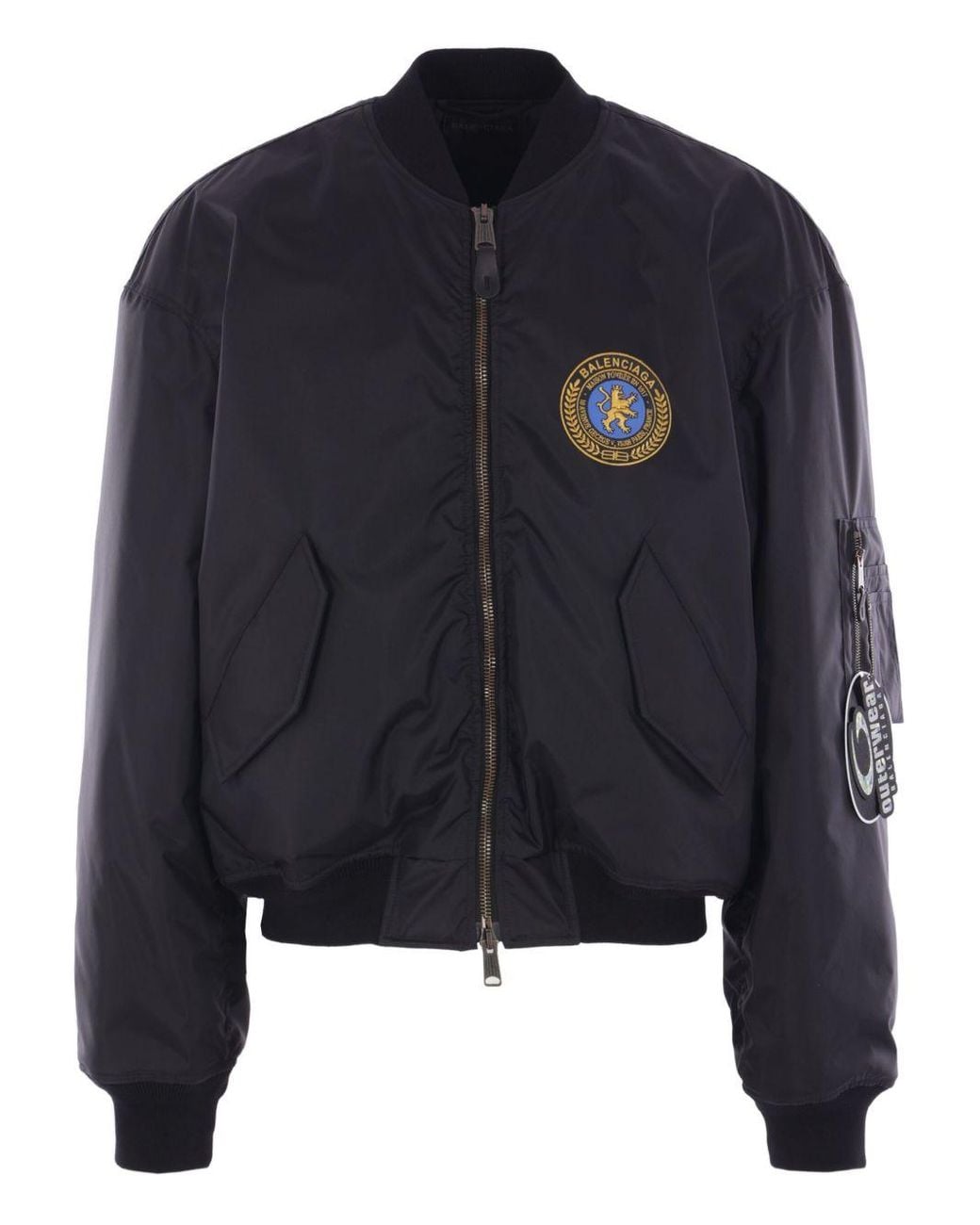 Balenciaga Black Large Fit Bomber Jaket for men