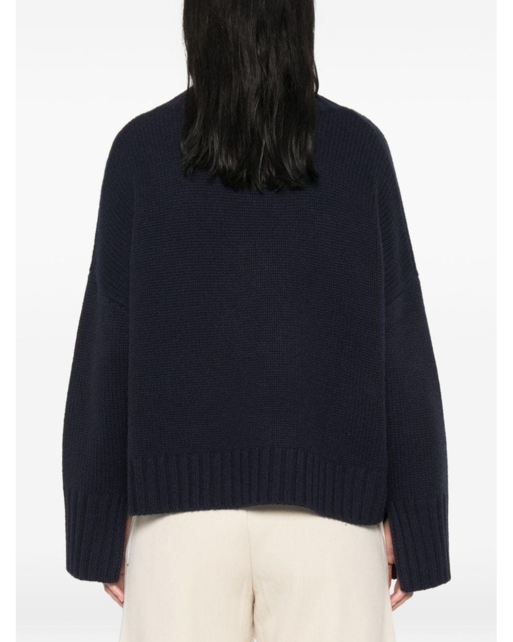 Soft Goat Blue Cashmere Turtle-Neck Sweater