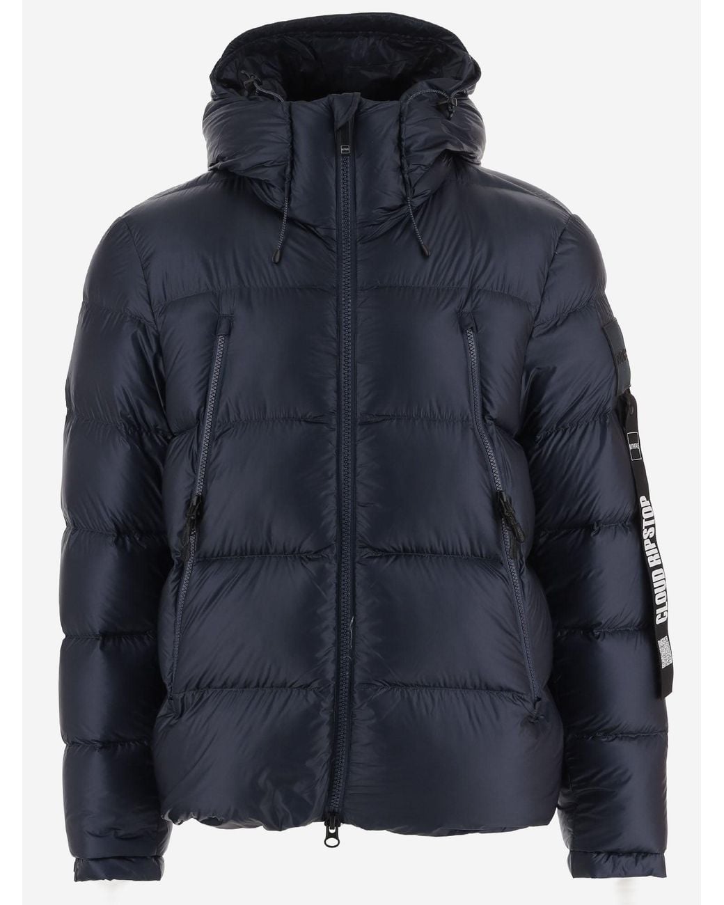 OUTHERE Blue Quilted Nylon Down Jacket With Hood