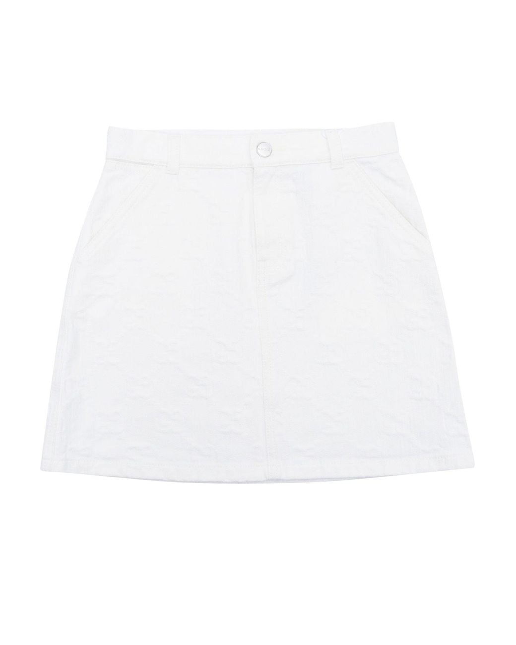 Gucci White J Mini Skirt Certified Cotton