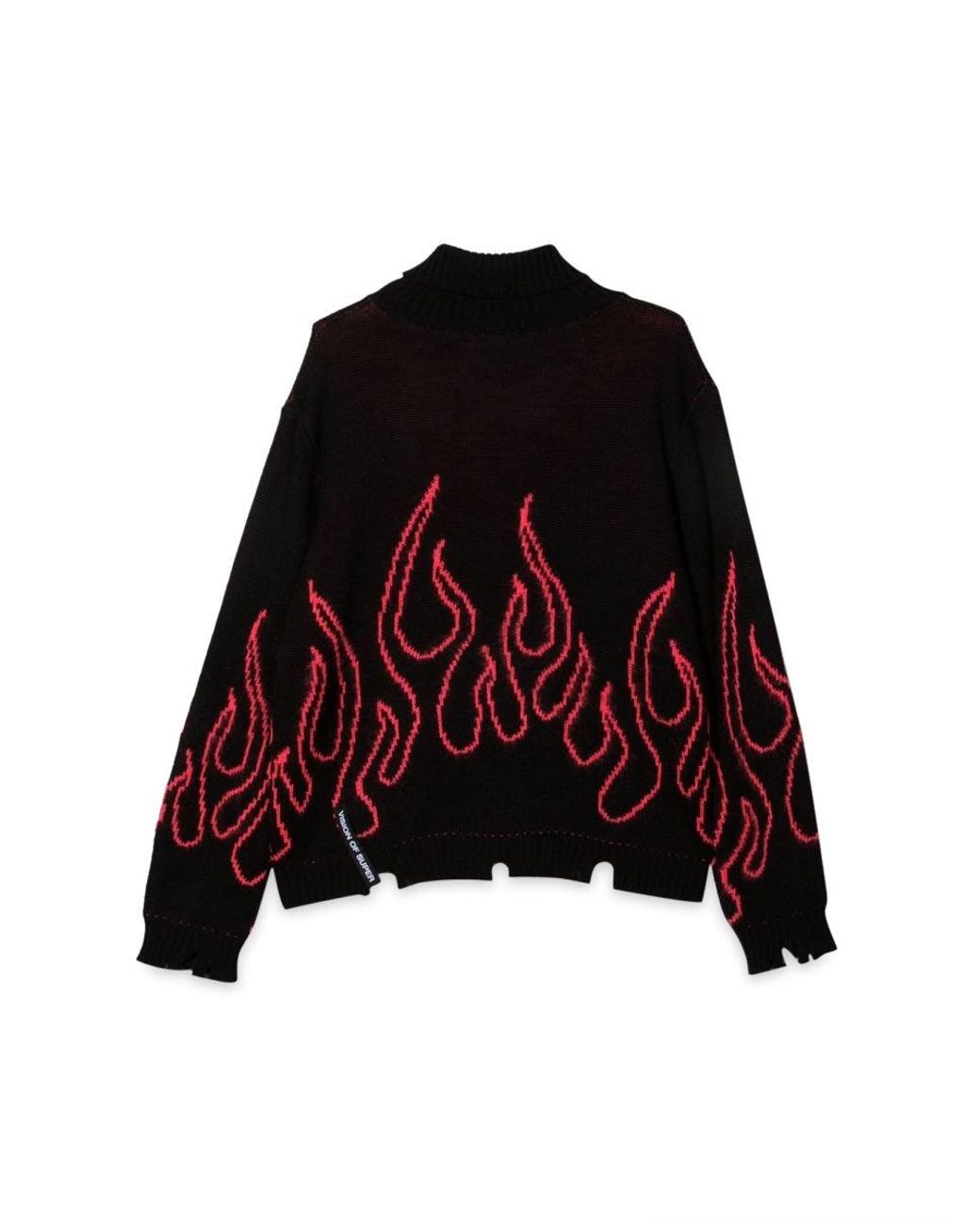 Vision Of Super Red Jumper High Neck With Flames