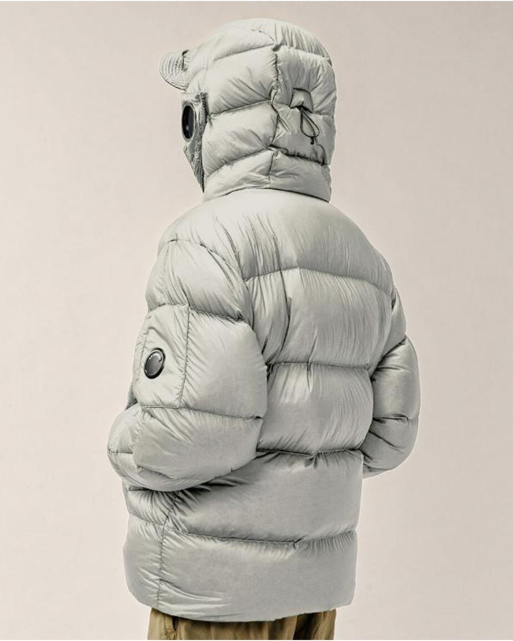 C P Company Gray D.D.Shell Explorer Lens Down Jacket