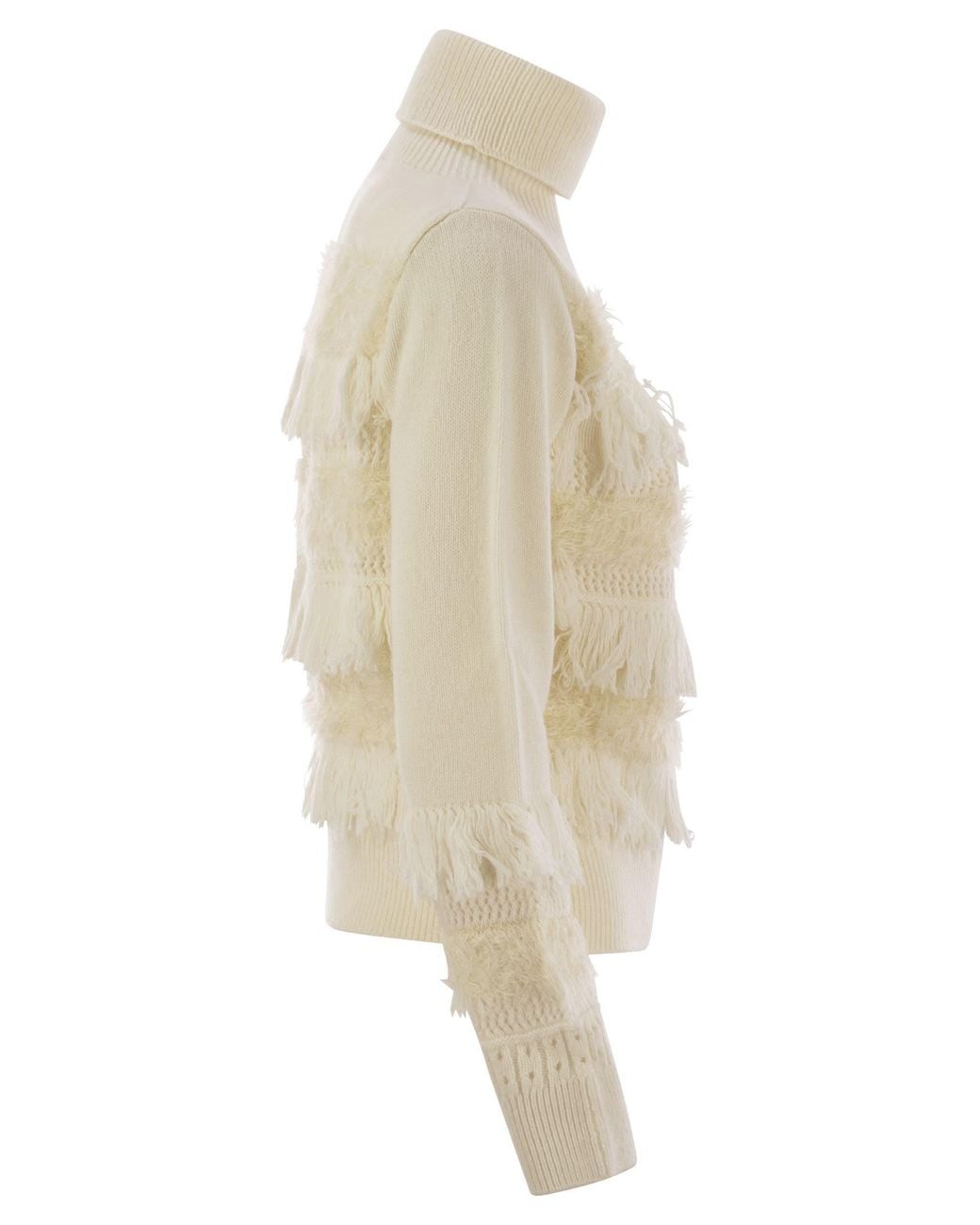 Vanisé Natural Wool And Cashmere Blend Turtleneck Sweater