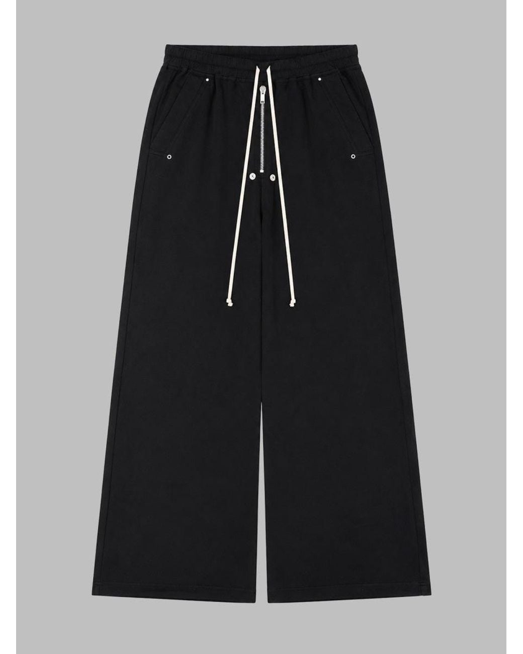 Rick Owens Black Wide-Leg Drawstring Pants for men