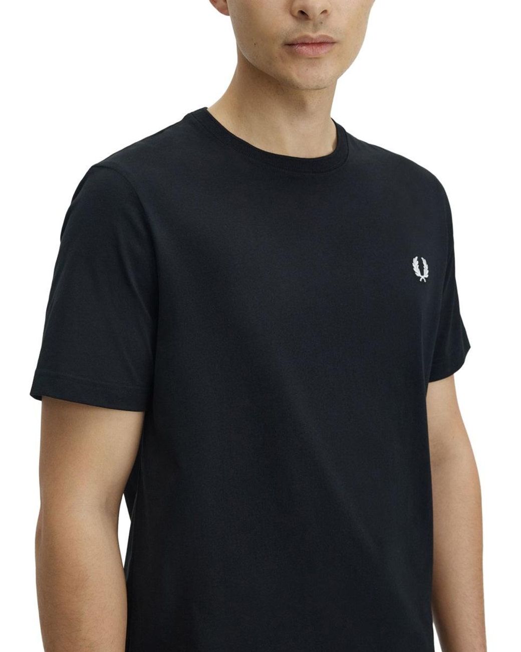 Fred Perry Black T Shirt Con Logo