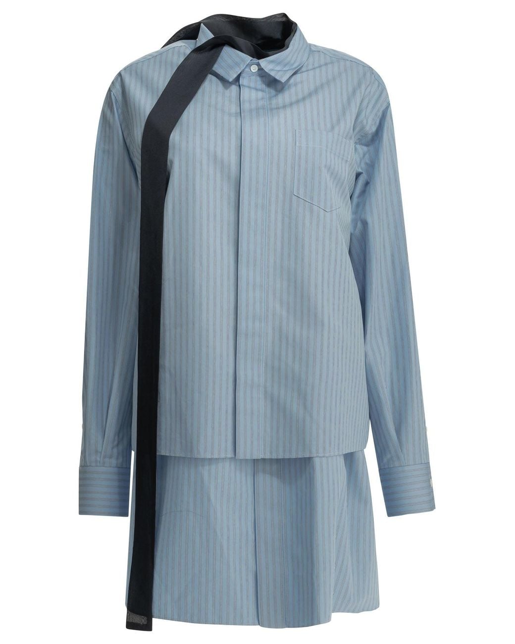 Sacai Blue Short Shirtdress