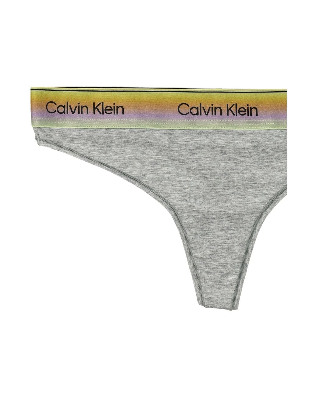 Calvin Klein Natural Logo Band Thong Cotton Underwear