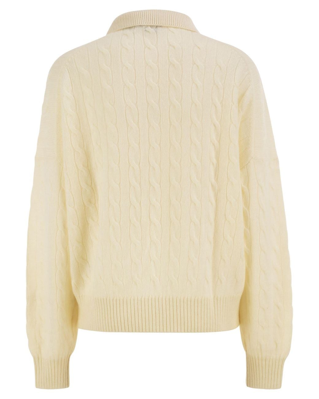 Polo Ralph Lauren Natural Cable-Knit Wool And Cashmere Polo Jumper