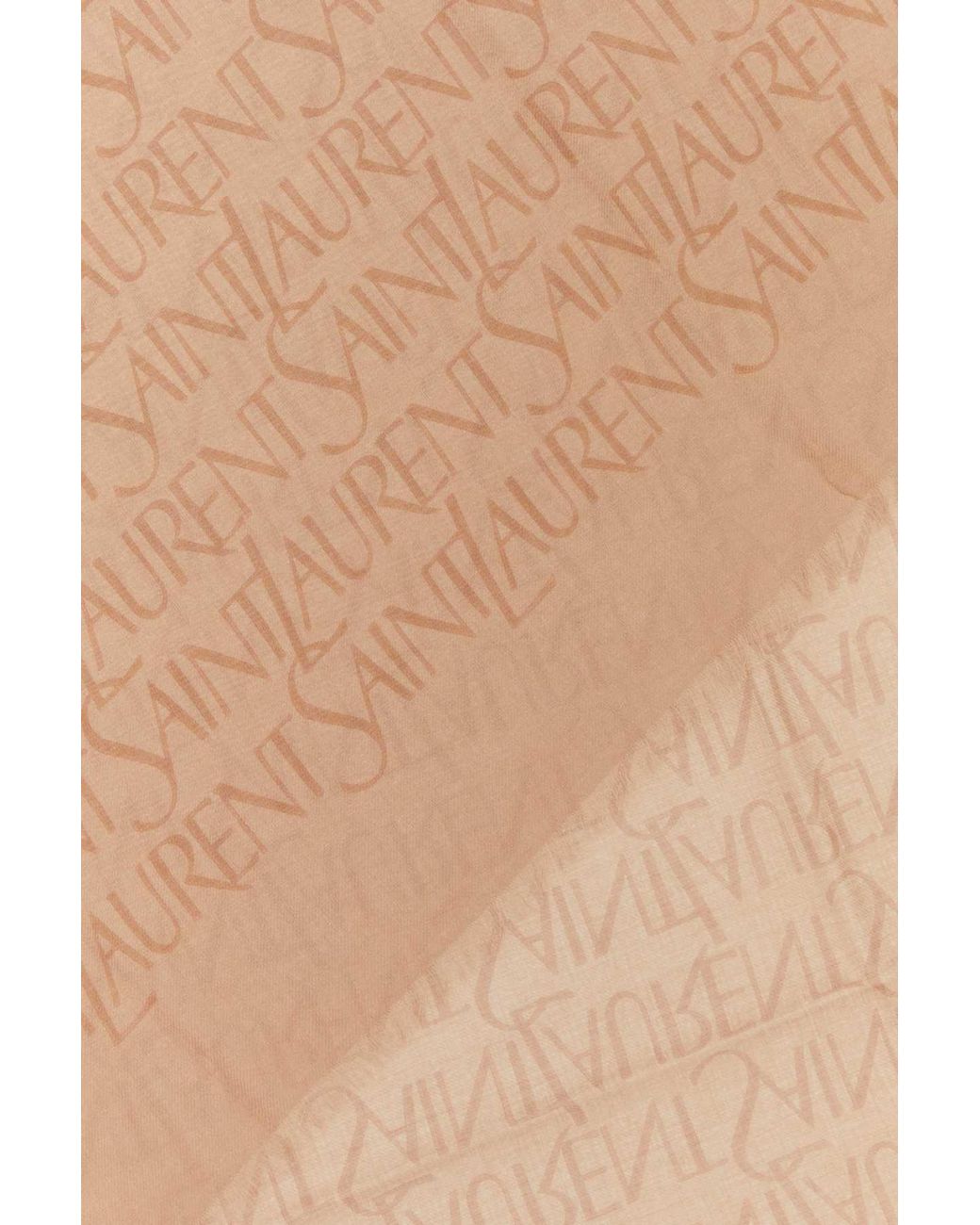 Saint Laurent Natural Printed Modal Blend Scarf