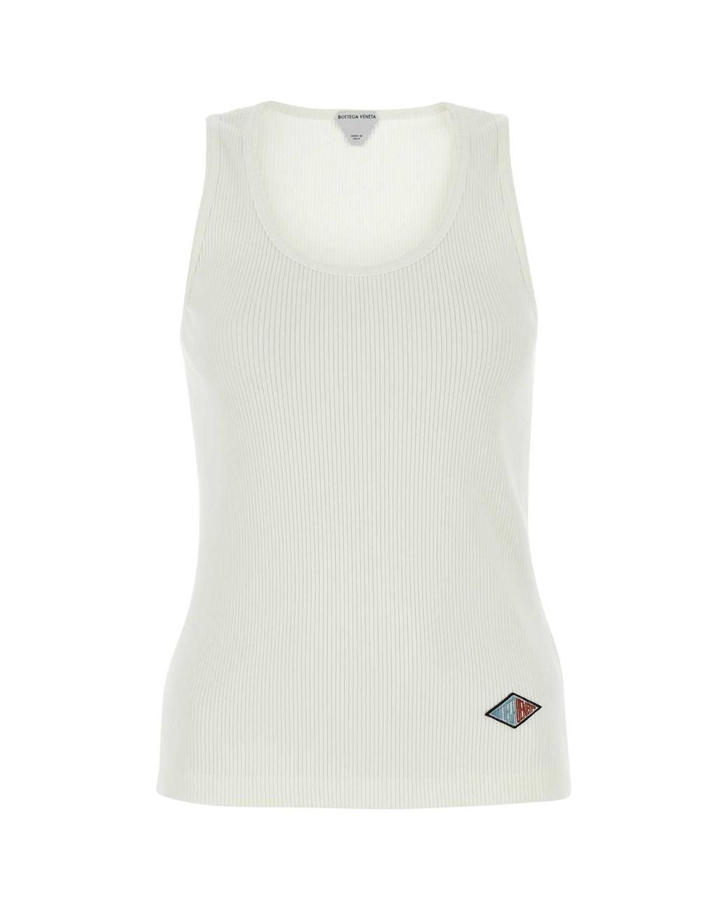 Bottega Veneta White Stretch Cotton Tank Top for men