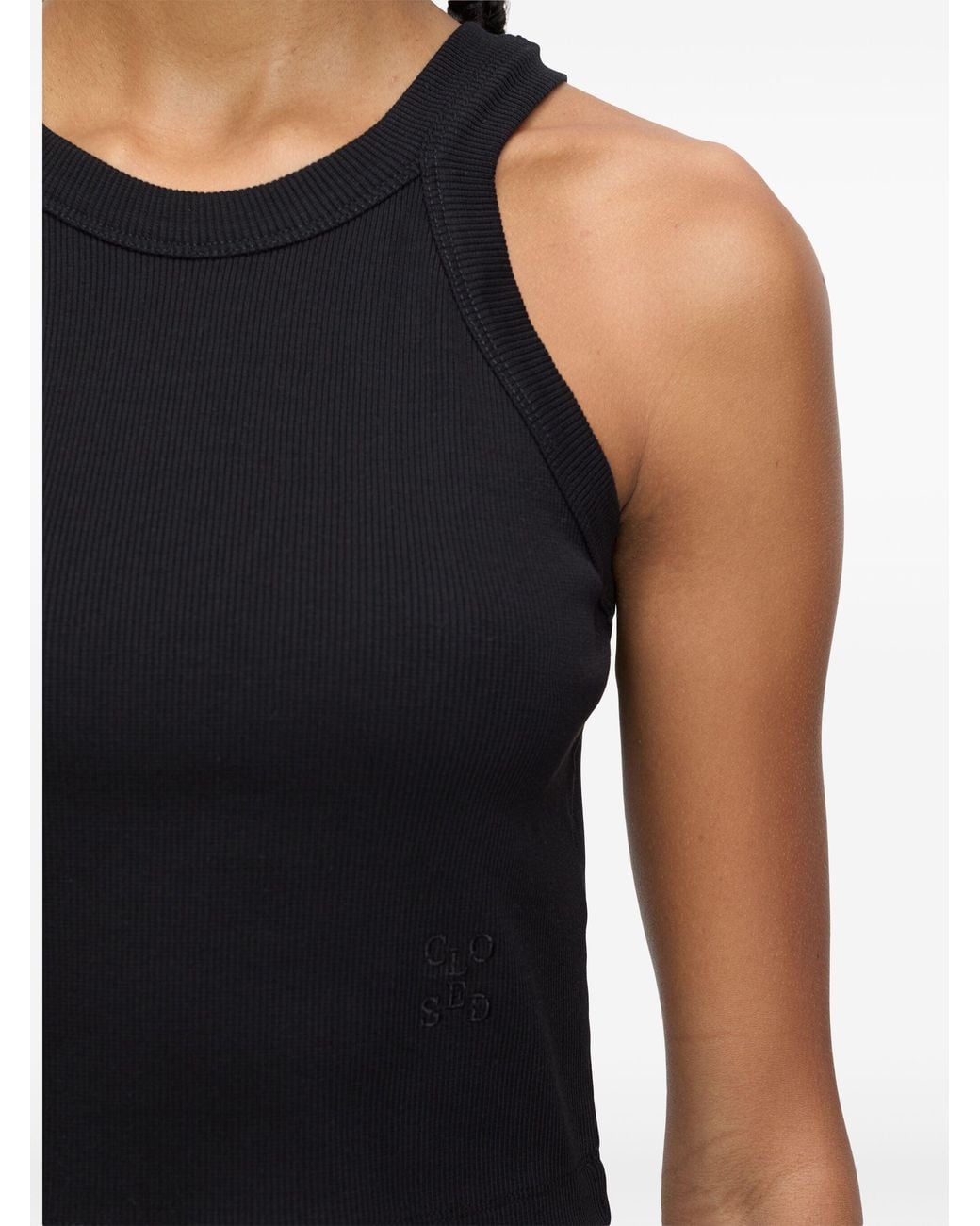 Closed Blue Cropped Tank Top