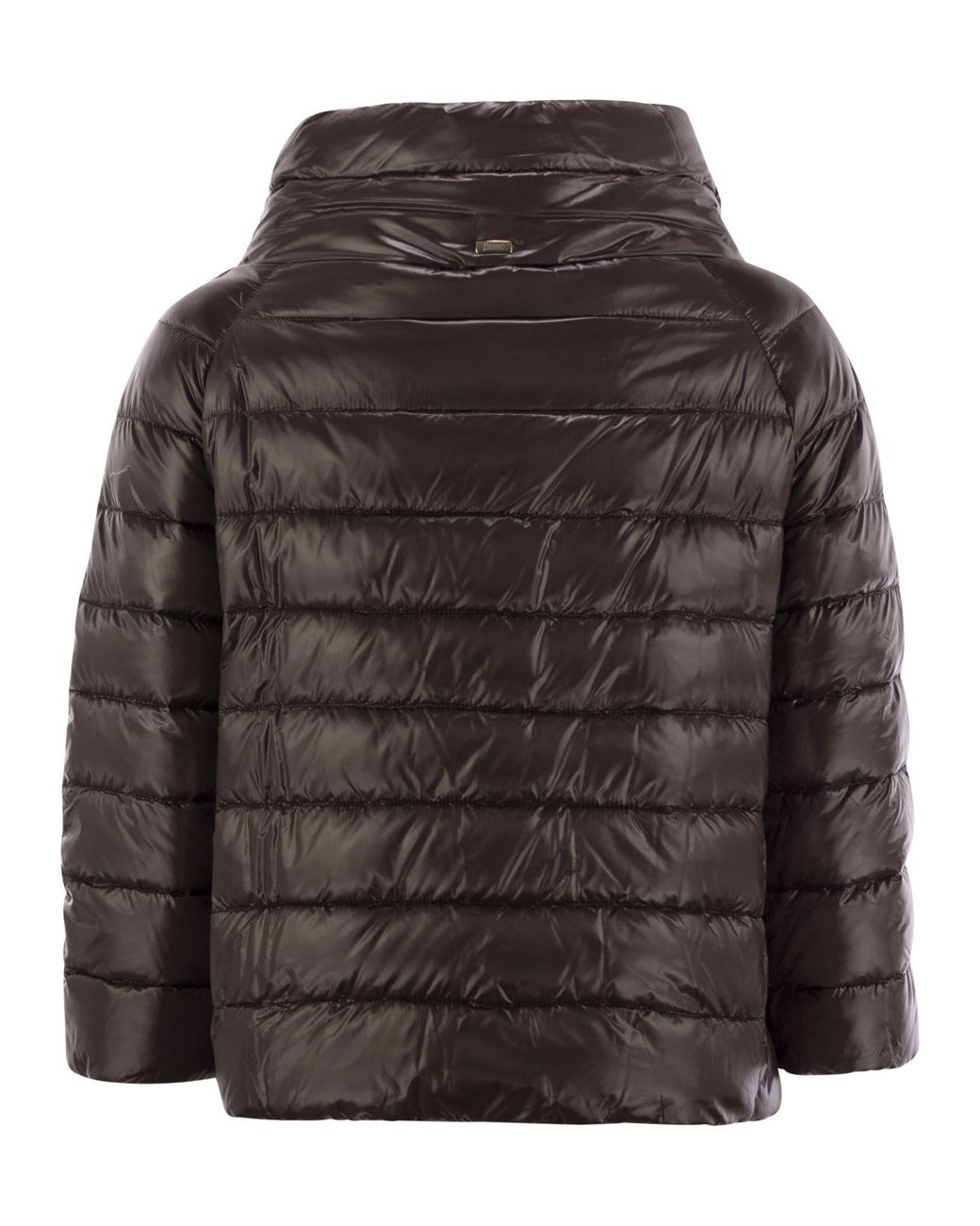 Herno Black Mini Cape With Jewelled Sleeves