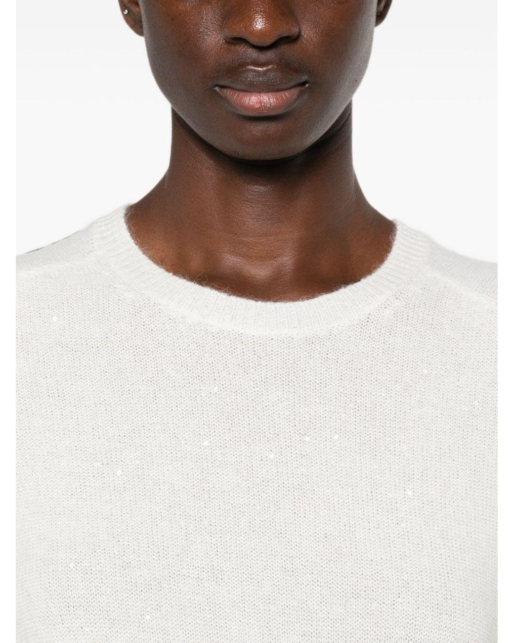 Fabiana Filippi White Wool And Silk Blend Sweater