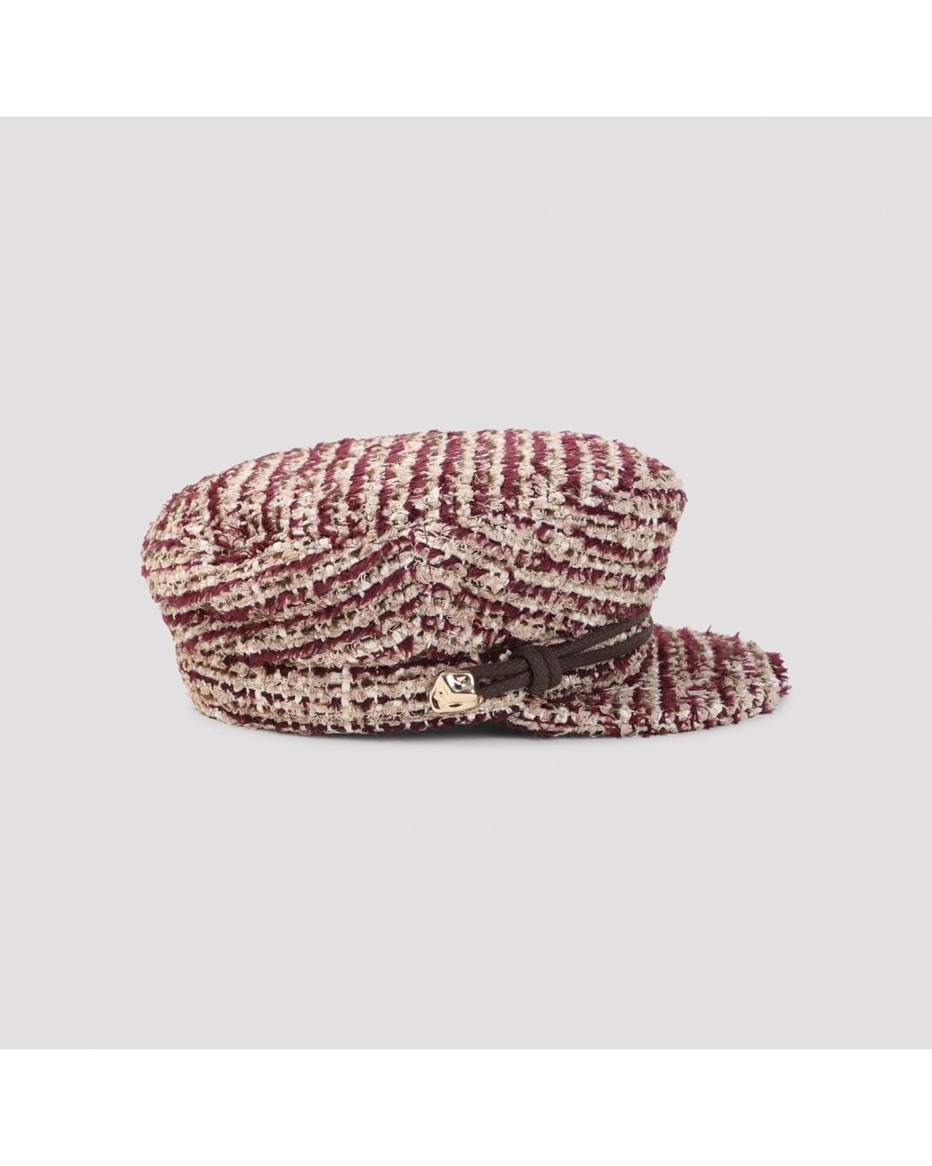 Maison Michel Red New Abby Tweed Mini Hat