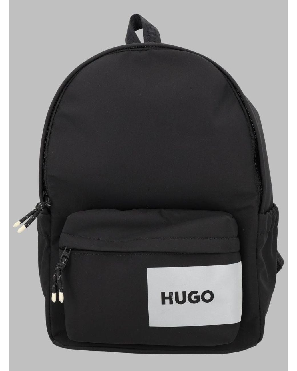 HUGO Black Zaino Con Tasca Frontale E Patch Logo