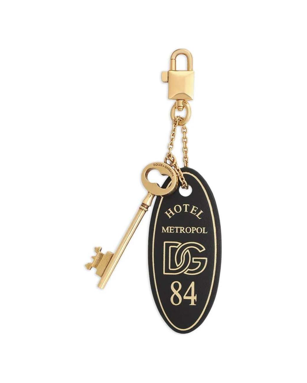 Dolce & Gabbana Metallic Keychain With Logo Appliqué