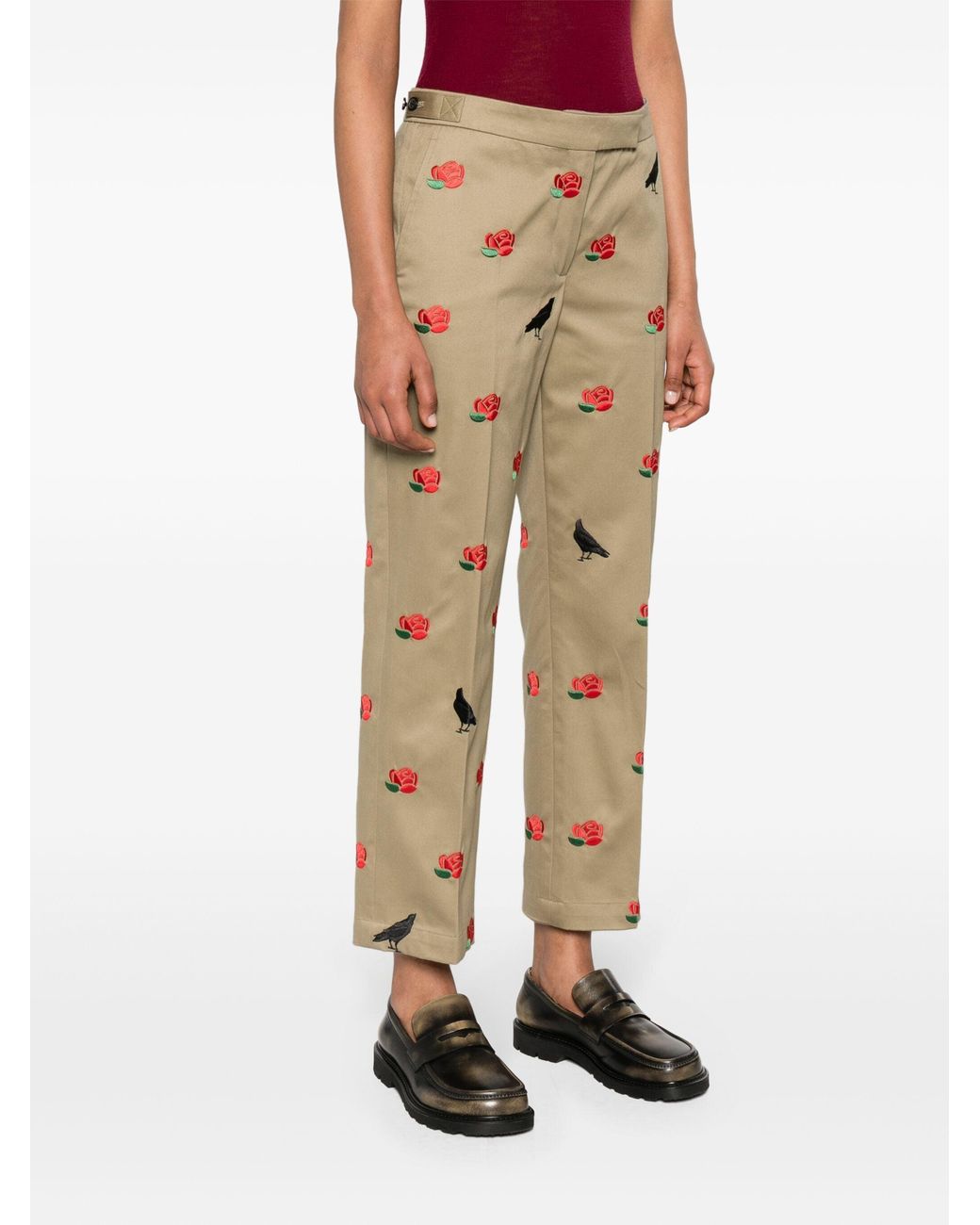 Thom Browne Natural Mid-Rise Tailored Twill Trousers