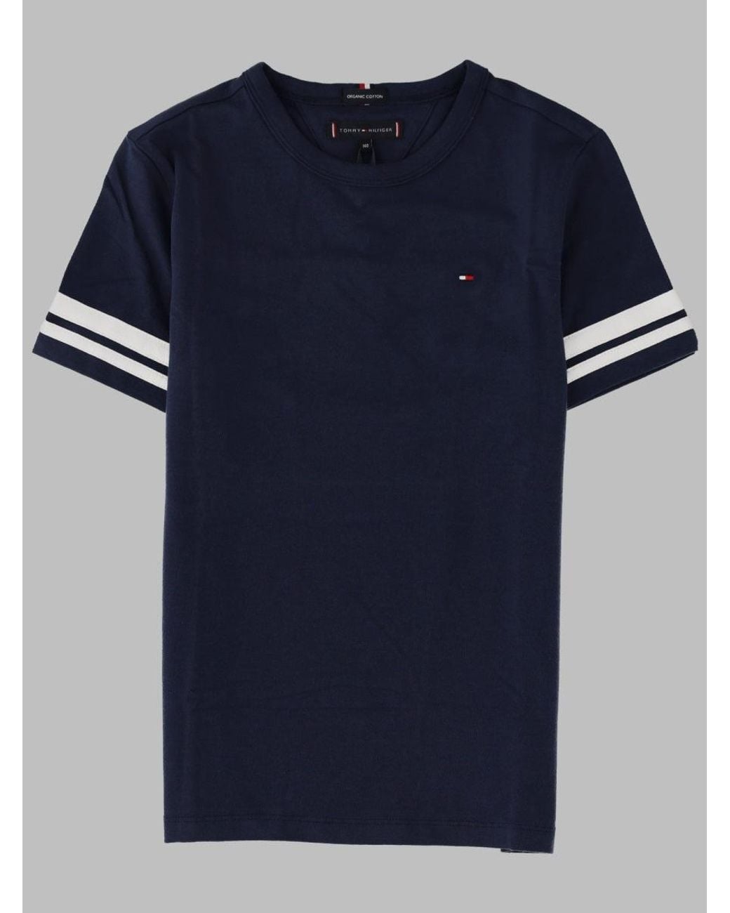 Tommy Hilfiger Blue Contrast Sleeve Detail Tee S/S