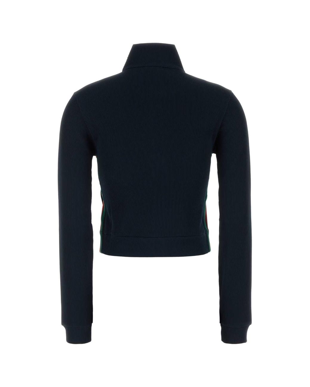 Gucci Blue Textured Mock Collar Sweatshirt