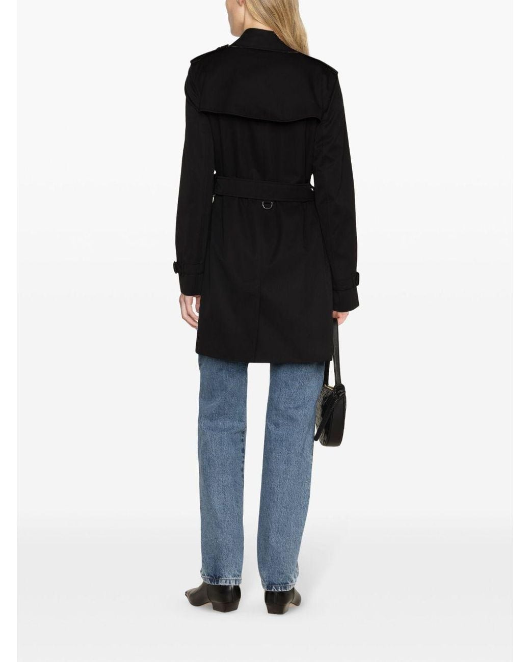 Burberry Black Kensington Cotton Trench Coat
