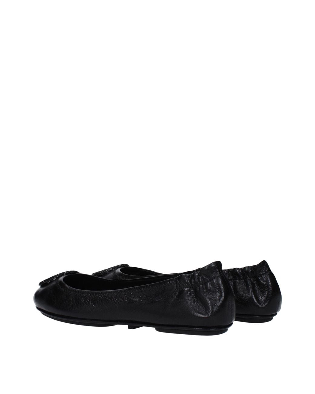 Tory Burch Black Minnie Travel Ballerina Leather