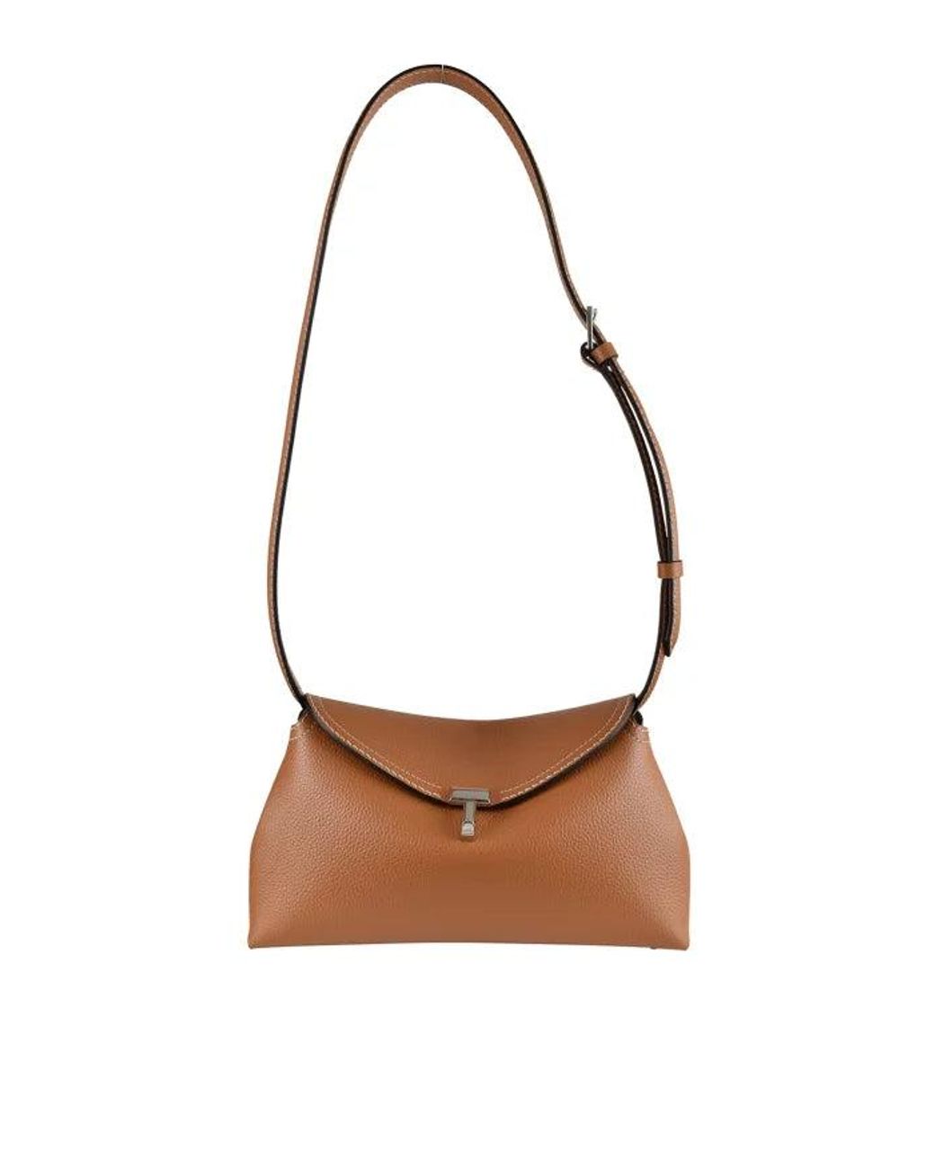 Totême Brown T-Lock Clutch